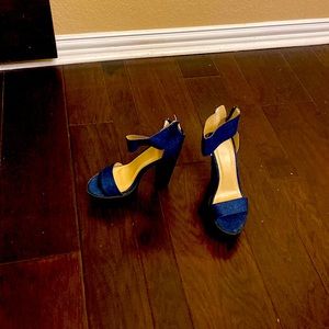 Blue jeans, denim heels